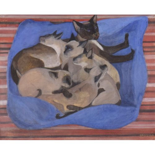 Siamese Cat with Kittens